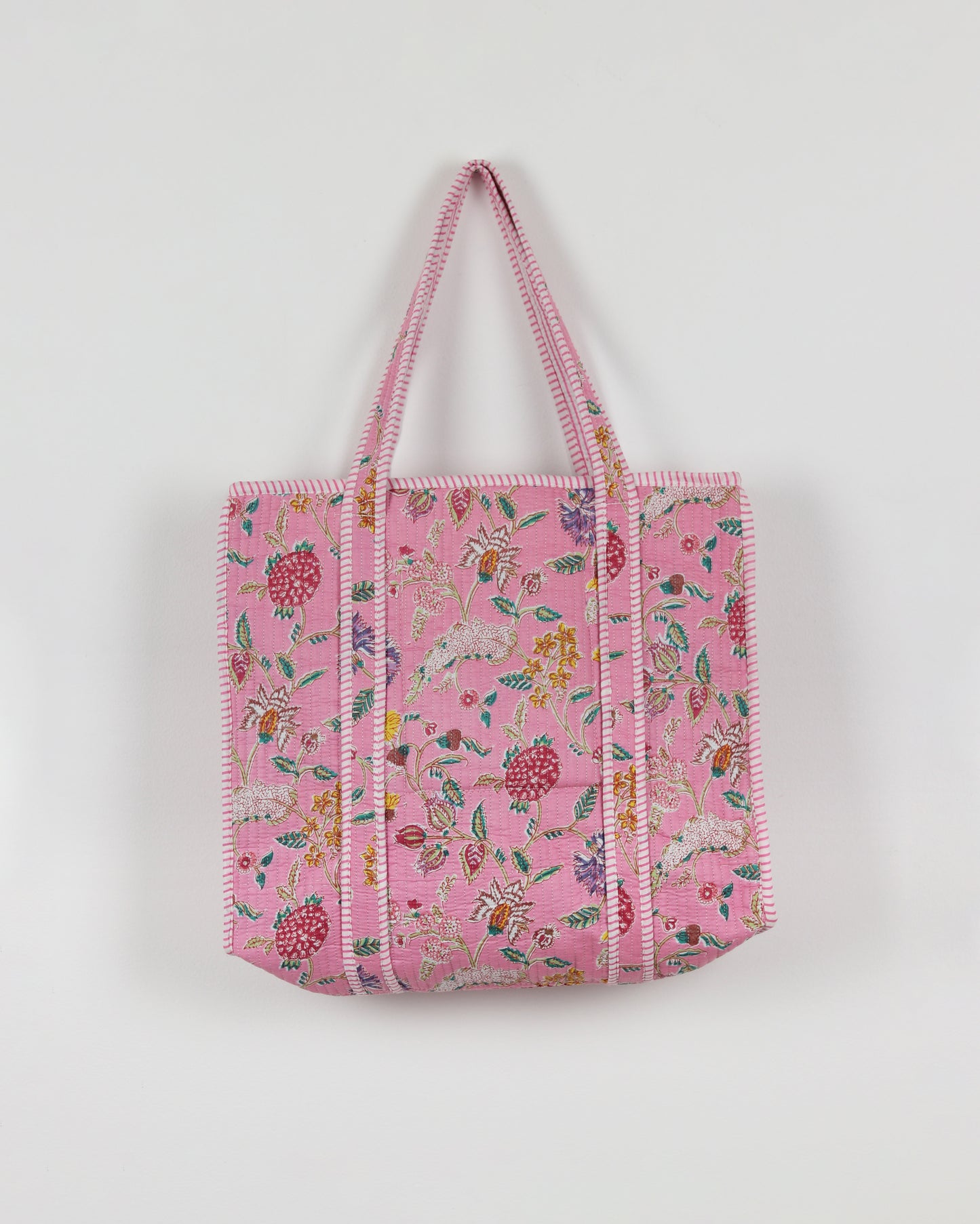 Pink Block Print Tote
