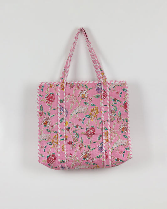 Pink Block Print Tote