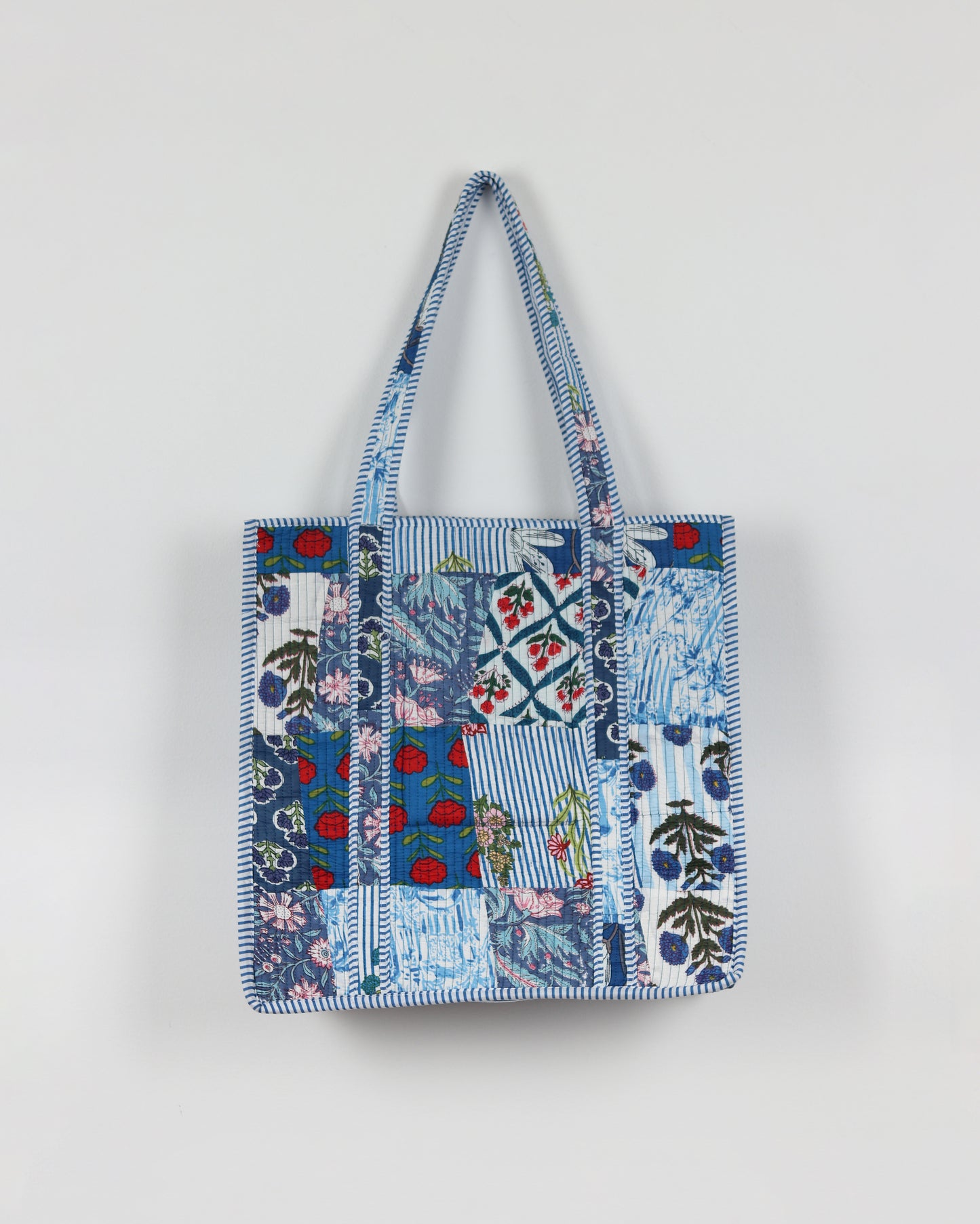 Blue Block Print Tote