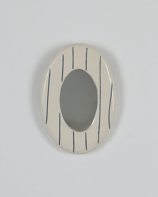 Blue Striped Ceramic Mirror