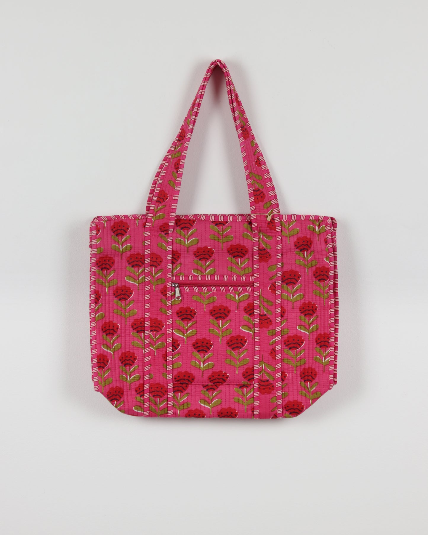 Fuchsia Blockprint Tote
