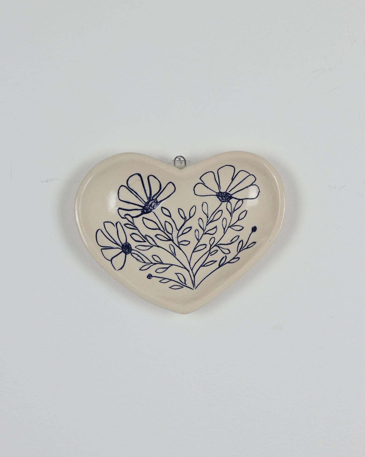Hanging Heart with Blue Flowers