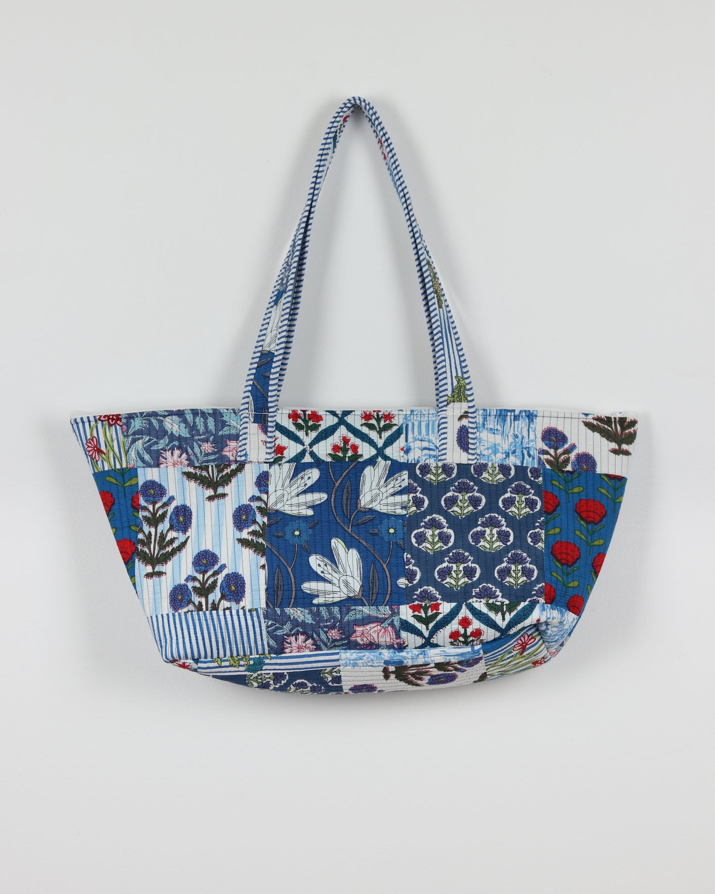 Blue Multi Print Mahjong Tote