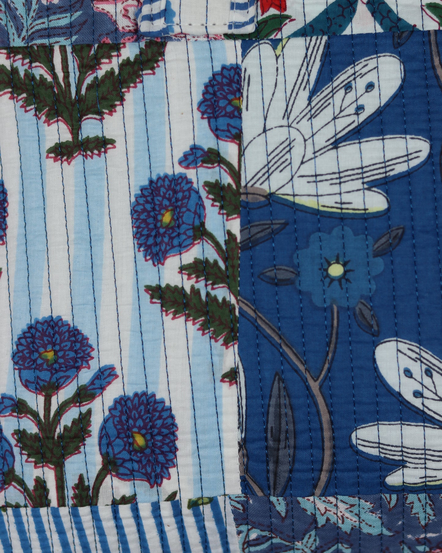 Blue Multi Print Mahjong Tote