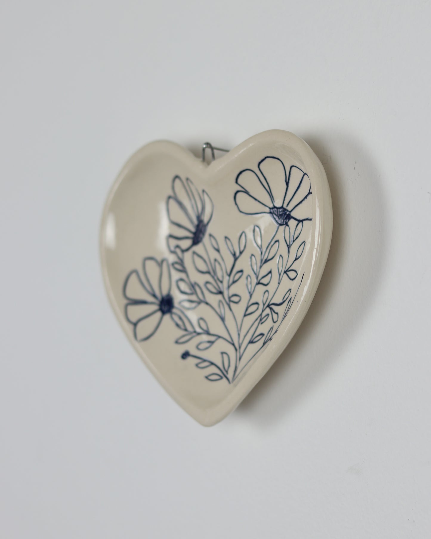 Hanging Heart with Blue Flowers