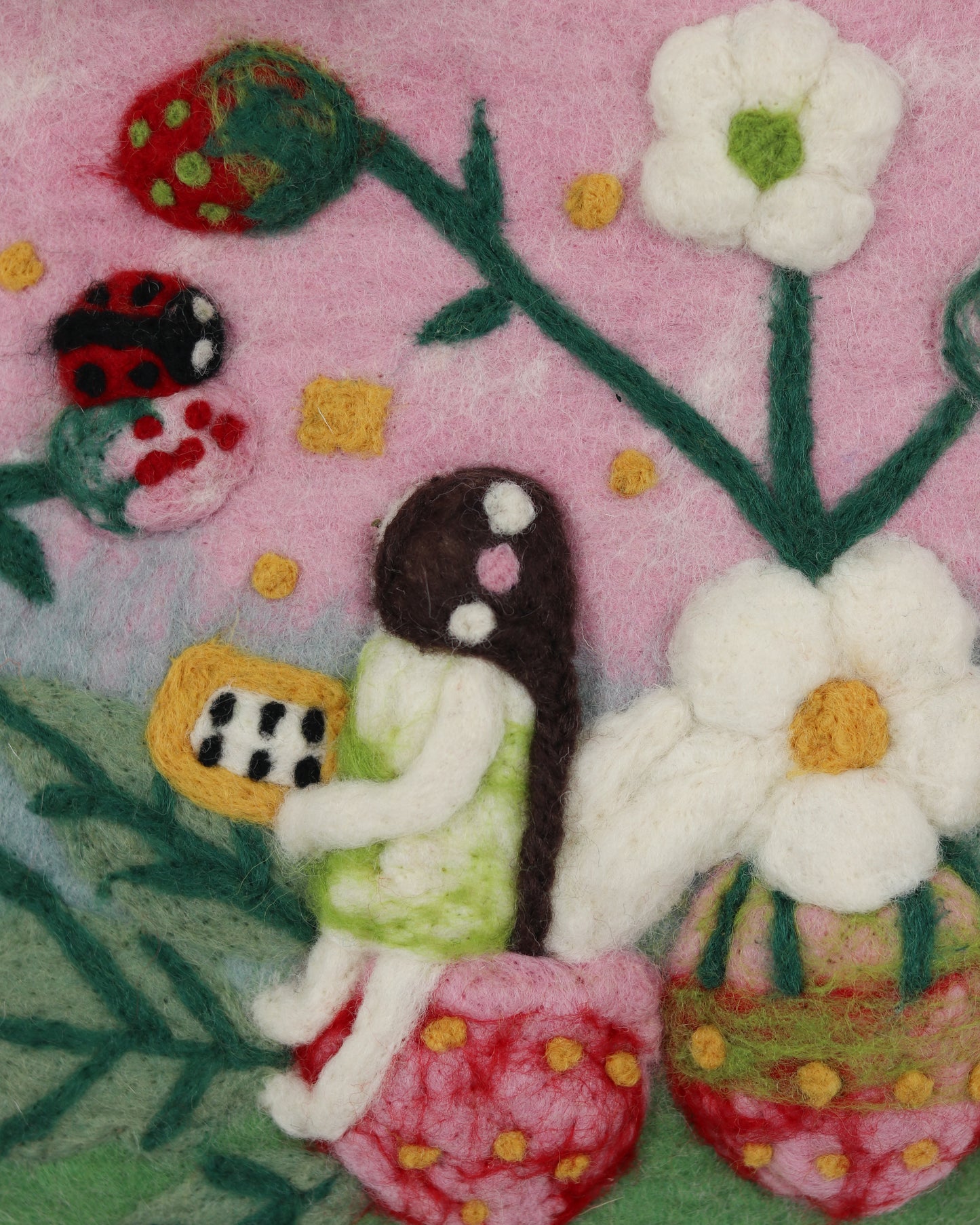Berry & Fairy Felted Wool Bag