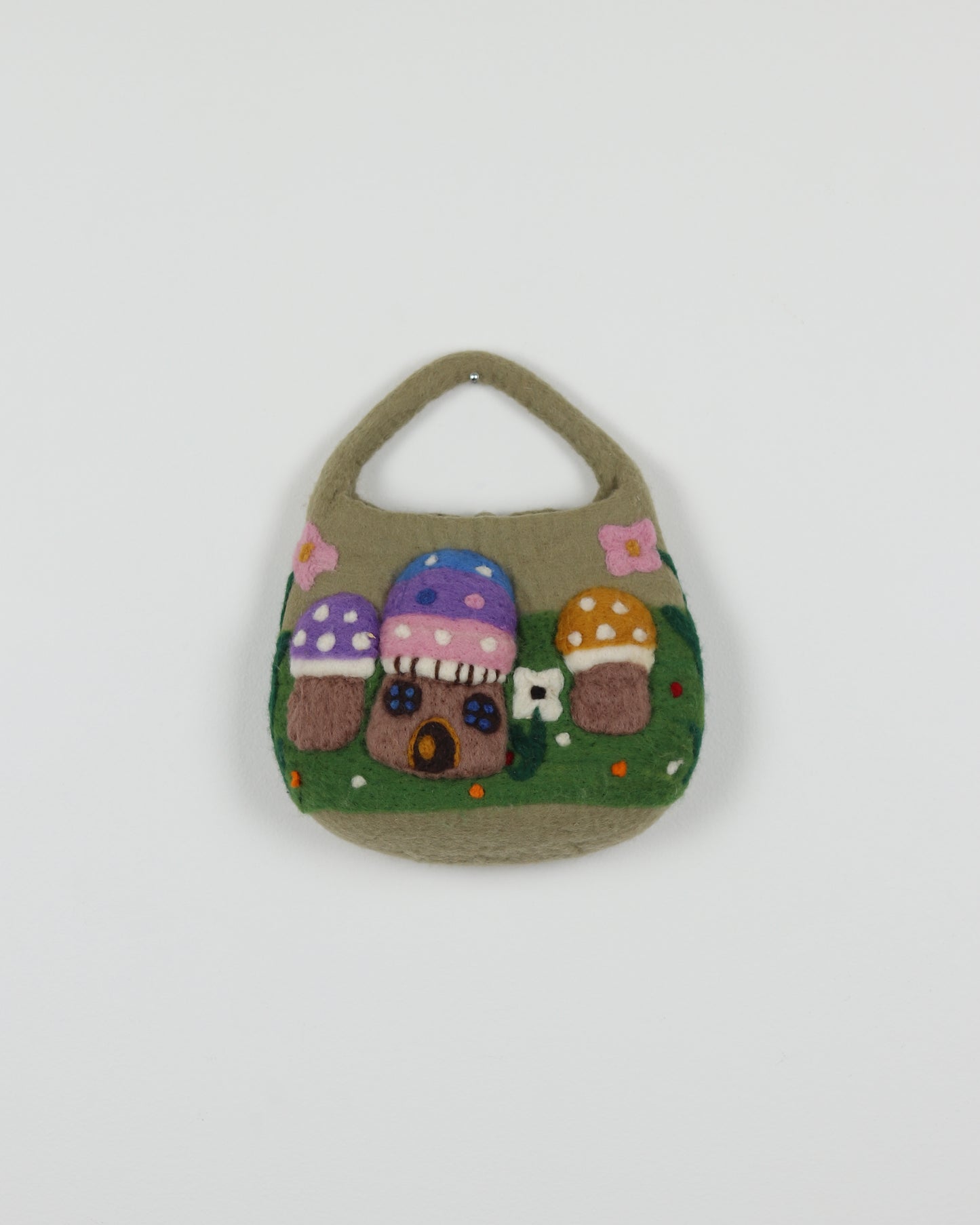 Mushroom House Felted Wool Bag