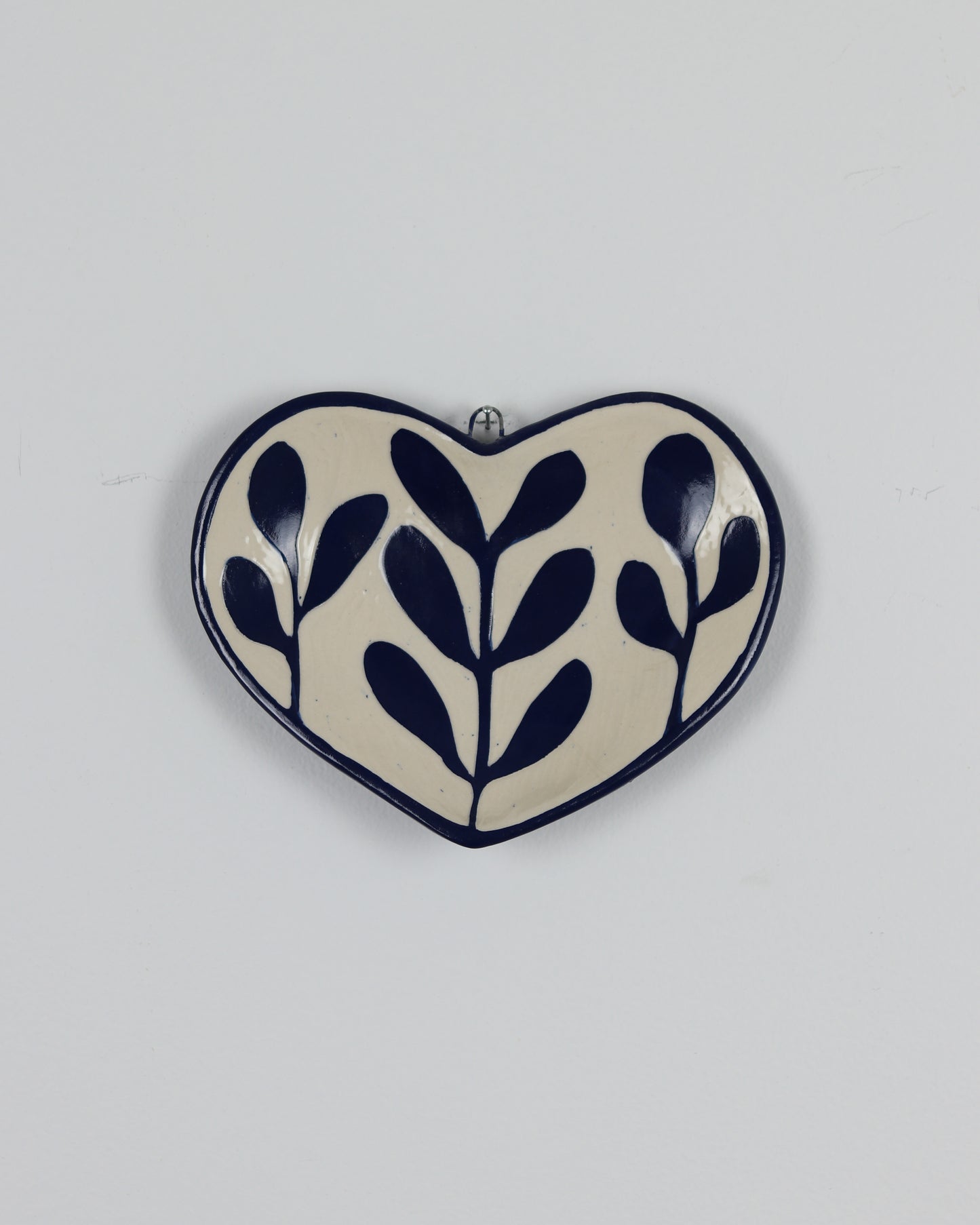 Hanging Heart with Blue Leaves