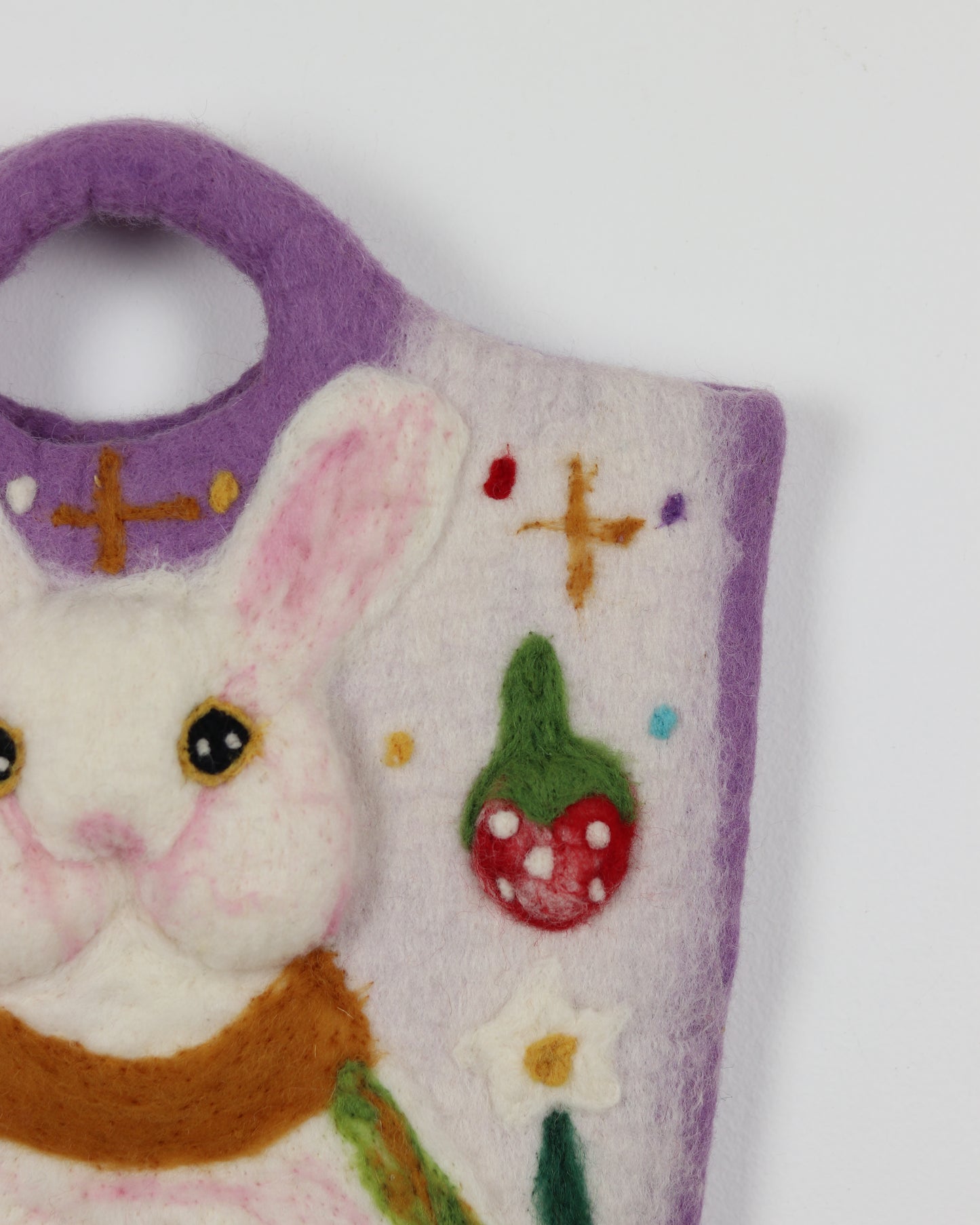 Purple Bunny Felted Wool Bag
