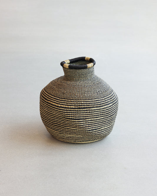 Black & Natural Stripe Large Jemima Basket