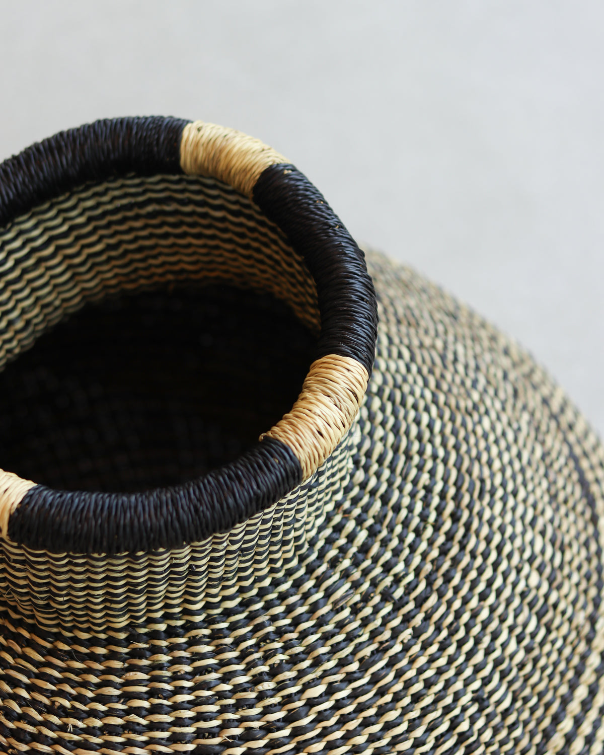 Black & Natural Stripe Large Jemima Basket